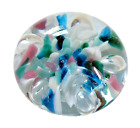 2000~Signed~GIBSON~Blown~ART GLASS~Paperweight~MULTICOLOR~Confetti~BUBBLES~2 1/2