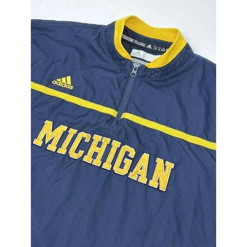 Adidas 1/4 Zip Pullover Windbreaker Jacket Men’s Size XL Michigan Wolverines Cover