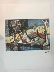 JACKSON Pollock Lithography Off Set CM 50x70 Signature On Slab With - Picture 1 of 7