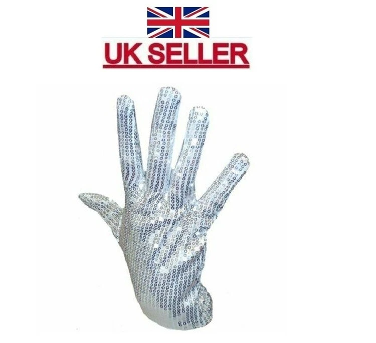 Mens Glove King of Pop Accessory for 80s Wacko Jacko Fancy Dress