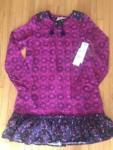 Roxy Girl Fuschia Navy Floral Dress * Size 14 *NWT - Picture 1 of 4