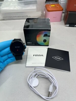 Reloj inteligente Fossil - Gen 6 44 mm, silicona - negro - FTW4061V - USADO / BUENO Foto 1 de 4