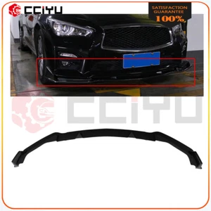 Fits Infiniti For Q50 Premium 14-17 Carbon Fiber Black Front Bumper Lip Spoiler - Picture 1 of 5