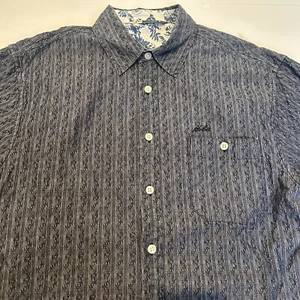 Hobie By Hurley Shirt Mens Medium Gray Short Sleeve Button Up Floral Casual - Picture 1 of 7