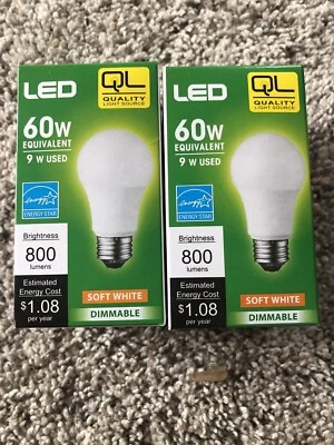 Energy Star 60W Soft White BR30 Dimmable LED Light Bulb 4 pack 800 Lumens - Image 1 of 3