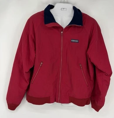 Chaqueta Lands End The Squall Hombre Mediana De Colección EE. UU. Forrada de Vellón Nylon Concha Roja Foto 1 de 4
