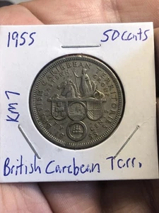 50 Centesimi 1955 Territori Britannici dei Caraibi - Foto 1 di 6