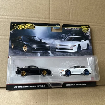 Hot Wheels Premium Diecast - Paquete de 2 Nissan - 96 Nissan 180SX Tipo X y SilEighty Foto 1 de 2