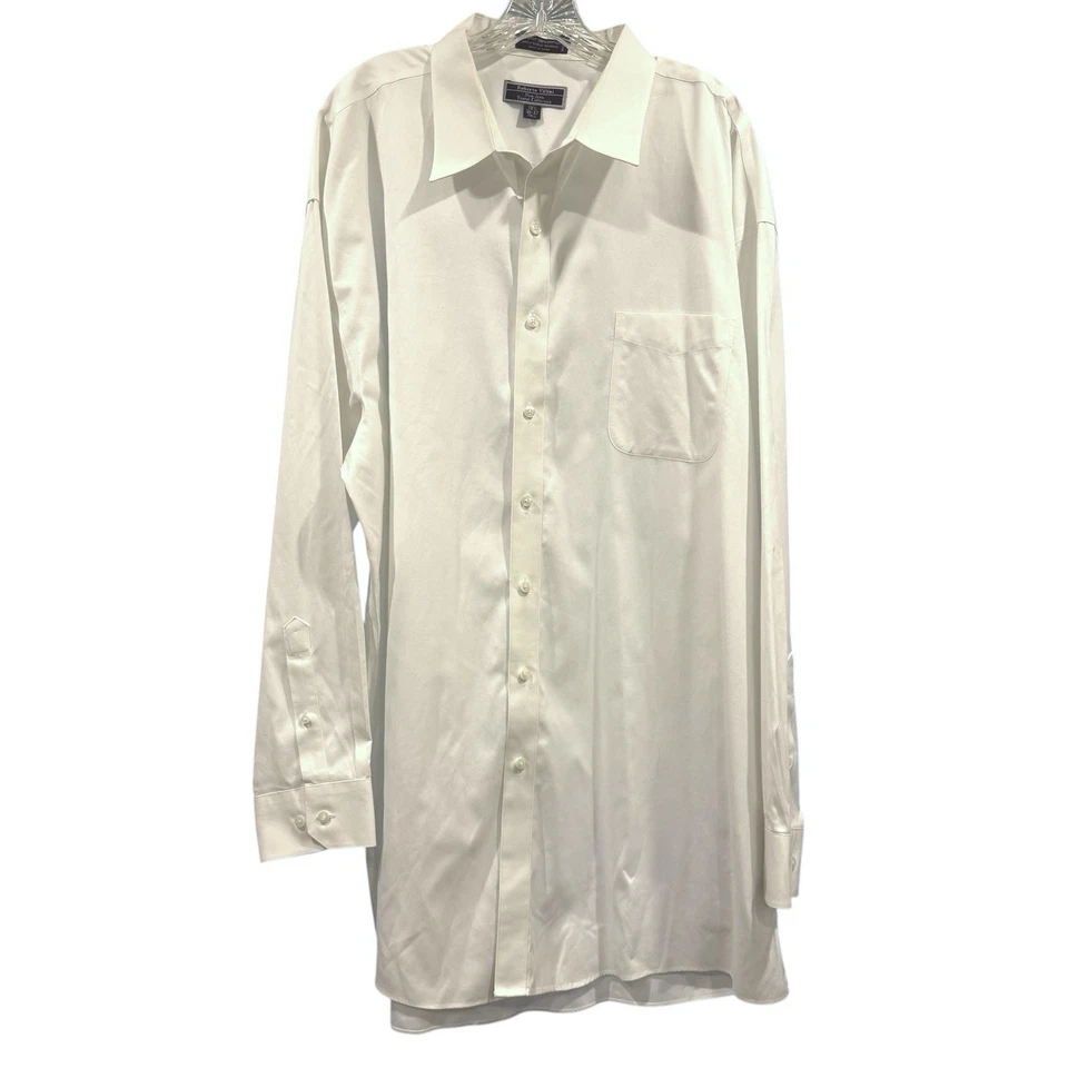 Camisa blanca Roberto Villini de un solo hilo para hombre 18,5x36-37 alta sin hierro sedosa Foto 1 de 4