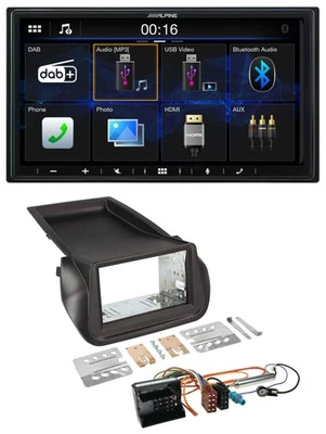Alpine Bluetooth 2DIN MP3 DAB USB Autoradio für Citroen Nemo Peugeot Bipper - Bild 1 von 4