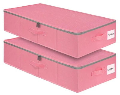 Under Bed Storage Containers Pink Underbed Storage With Rigid Side/Bottom Sup... - Image 1 of 4