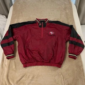 Vntge 90s San Francisco 49ers NFL Pro Player Jacket mens size XL red/black - Picture 1 of 13
