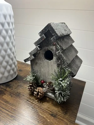 Adorno navideño rústico vintage para casa de pájaros decoración del hogar Foto 1 de 4