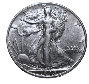 Medio dólar Walking Liberty 1946-S ~ moneda de plata antigua de Estados Unidos mejor fecha sobre unc - Imagen 1 de 2