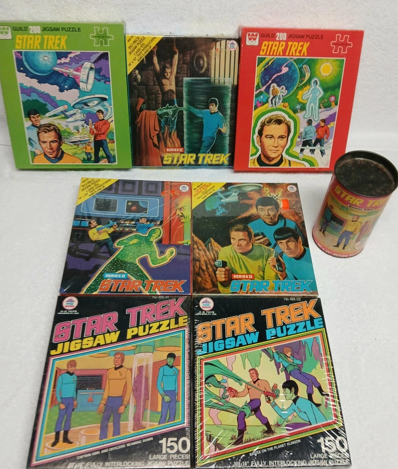 星际迷航 8 件装全新复古 70 年代拼图状况完好 — 第 1/4 张图片