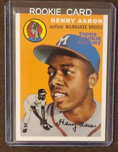 2018 Topps Rookie History Henry Aaron #128 Purple Foil #d/150 Salón de la fama - Imagen 1 de 2