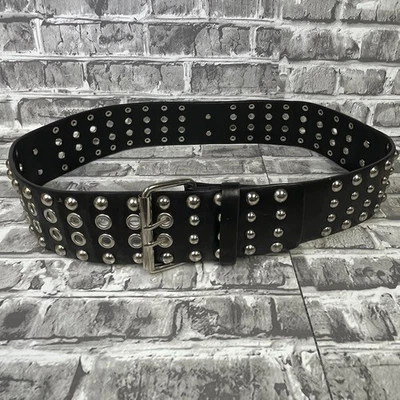 Cinturón gótico calavera hueso cruzado tachonado punk rock heavy metal motociclista doble punta negro Foto 1 de 4