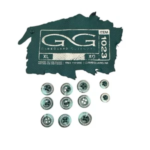 Repuesto Botones 11 Game Guard Verde Remolino Camisa Logo Estampado Reciclar Reparación - Imagen 1 de 3