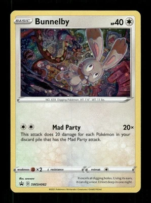 Pokemon SWSH: Sword & Shield Promo Cards #SWSH082 Bunnelby Promo Cosmos Holo - Image 1 of 2