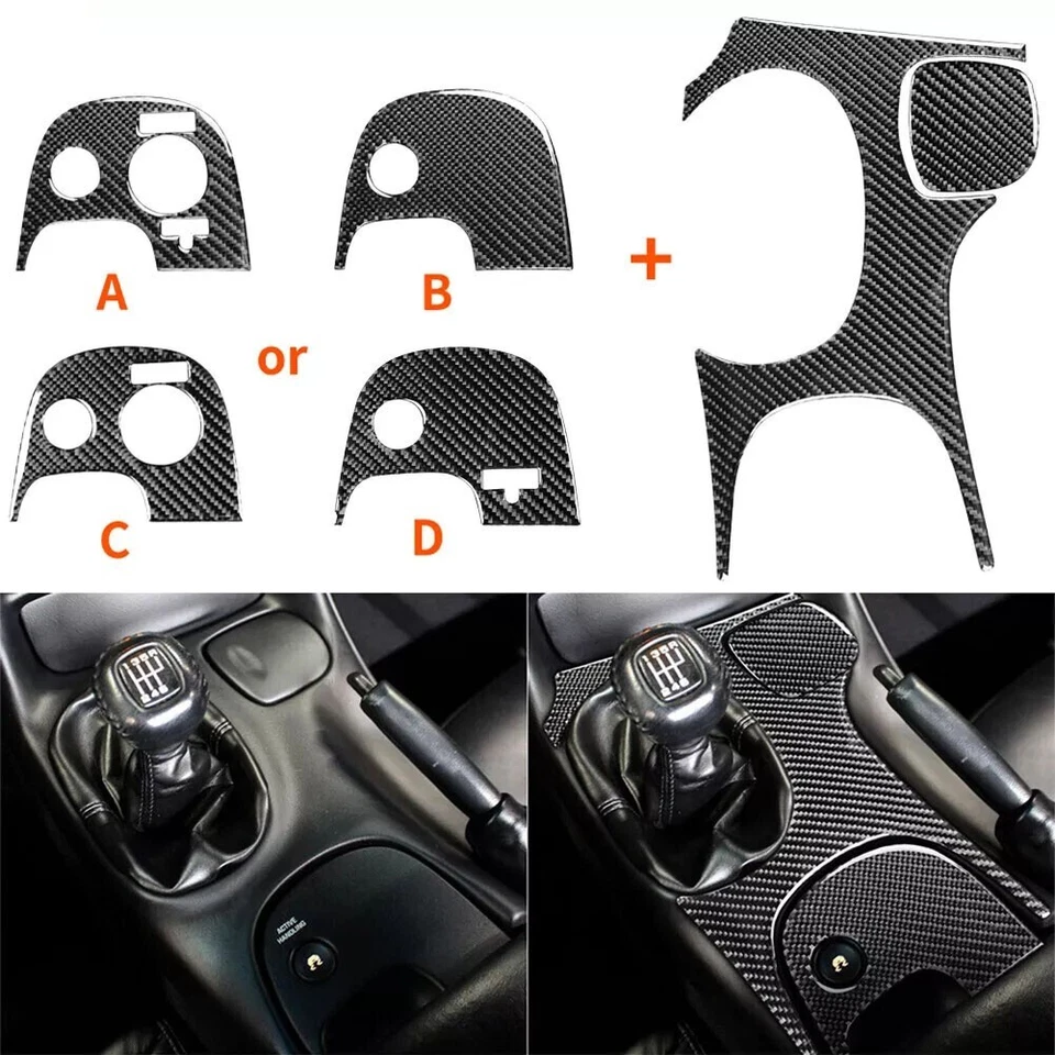 Pegatina de cubierta de panel de cambio de marchas de fibra de carbono para Corvette C5 1998-2004 3 piezas Foto 1 de 4