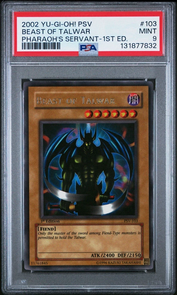 2002 Yu-Gi-Oh! Beast Of Talwar Pharaoh's Servant PSV 1st Edition Ultra PSA 9 - Image 1 of 2