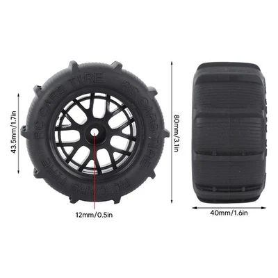 4x RC Beach Tires 1/14 1/16 1/18 Universal Rubber Plastic Good Grip Strong Cushi - Bild 1 von 4