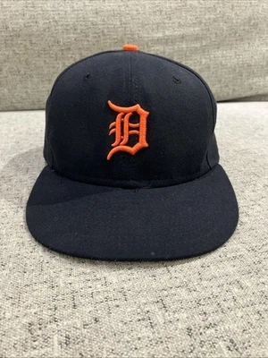 Sombrero ajustado Detroit Tigers New Era 59Fifty talla 7 1/4 azul marino con naranja D Foto 1 de 4