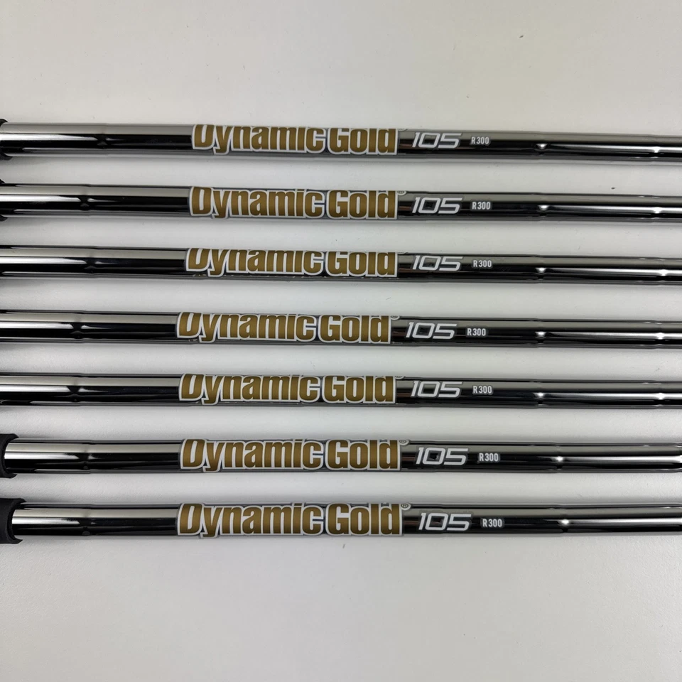 MINT Dynamic Gold 105 R300 (5-GW) Iron Shafts w/ Lamkin UTX+ Grips - Image 1 of 3