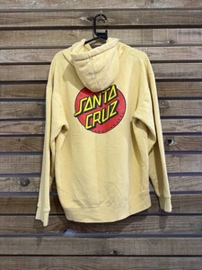 Vintage Y2K Santa Cruz Skateboard hoodie/ hooded sweater. Yellow. Size Large. - Picture 1 of 5