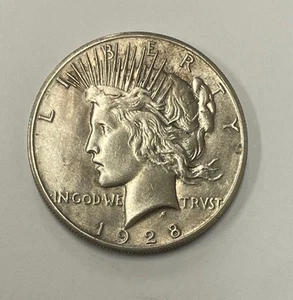 USA - 1928 großer Silber Peace Dollar - STICHTAG - Bild 1 von 5