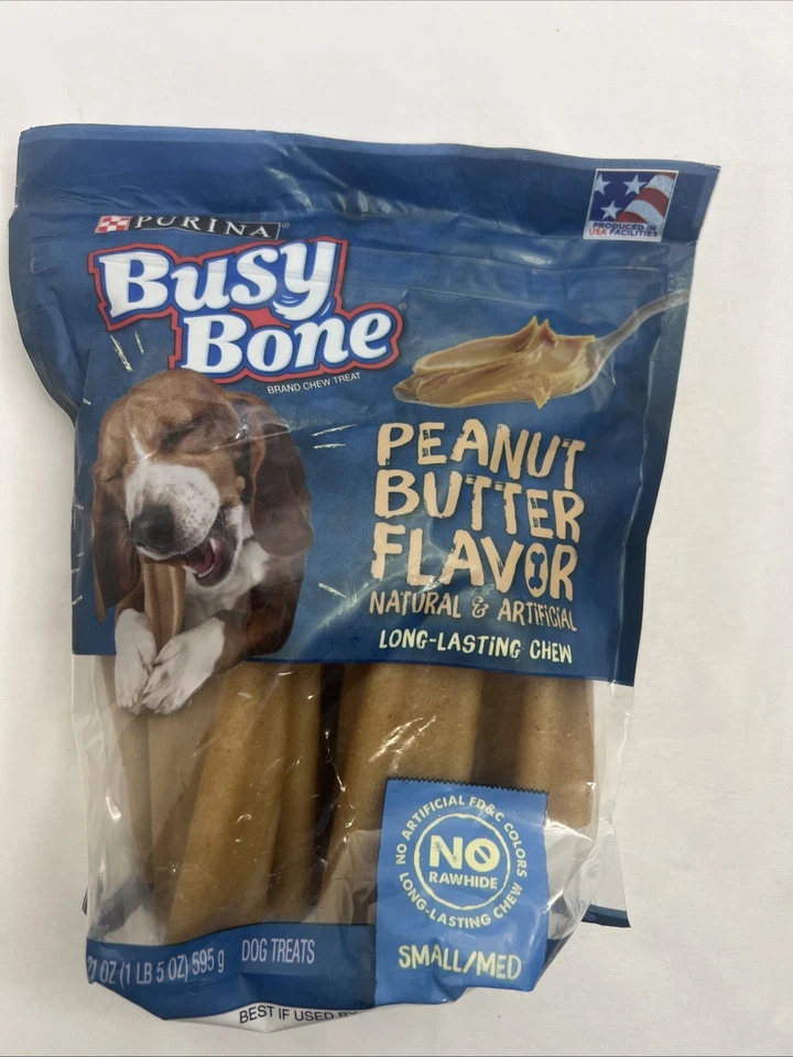 Golosinas Purina pequeñas y medianas para perros con masticables naturales de mantequilla de maní, bolsa Foto 1 de 4