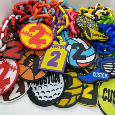 Cadenas de abanicos deportivos de gran tamaño impresas en 3D personalizadas Foto 1 de 4