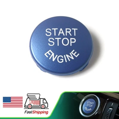 Tampa de substituição do interruptor do botão de parada de partida do motor azul para BMW 320i 328i - Imagem 1 de 4