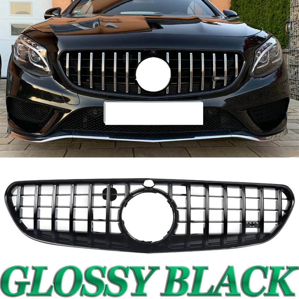 For 2015-2017 Mercedes Benz W217 S500 S550 GT Front Bumper Grille Glossy Black Foto 1 de 4