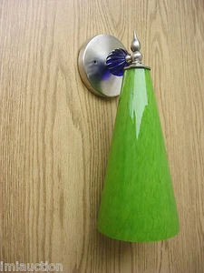 Spirit Sconce 2 Thousand Degrees 700TDSP Lime Green Satin Nickel Wall Up Down - Picture 1 of 3