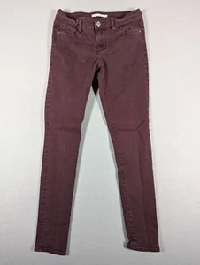 Levi's Jeans Womens W26 L30 Red 711 Skinny Low Rise Stretch Slim Denim Pants - Picture 1 of 14