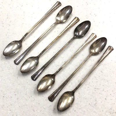 Lote de 7 cucharas de té heladas Holmes & Edwards IS plateadas May Queen de colección MCM Foto 1 de 4