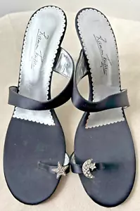 RAMON TENDA scarpe donna nere gioiello luna/stella sandali tacco 9,5B Spagna usate in ottime condizioni - Foto 1 di 10