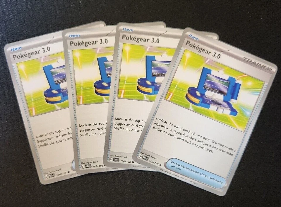 Pokégear 3.0 4x Trainer Playset Item 186/198 Scarlet & Violet Base Pokémon NM - Image 1 of 1