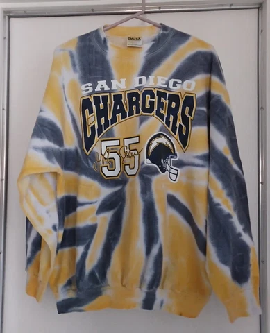 Vintage San Diego Chargers  tie dye  Crewneck #55 Sweatshirt  Size XL sold as is Cover