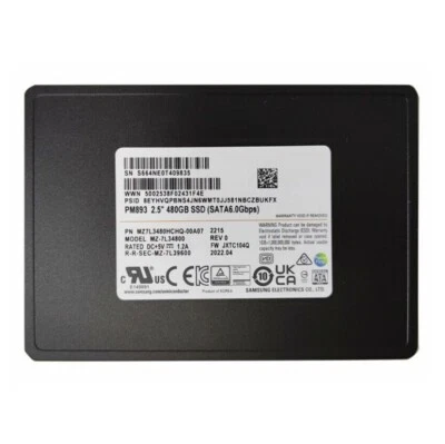 Samsung PM893 480GB SSD 2.5" SATA III TLC Solid State Drive MZ7L3480HCHQ-00A07. - Image 1 of 2