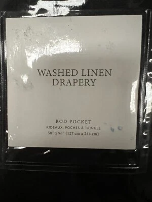 Restoration Hardware Washed Linen Drapery 50"x96" Indigo - Image 1 of 4