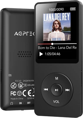 AGPTEK A02 MP3 Player with Bluetooth 5.3, 1.8 Inch Screen Portable Music Player - Image 1 of 4