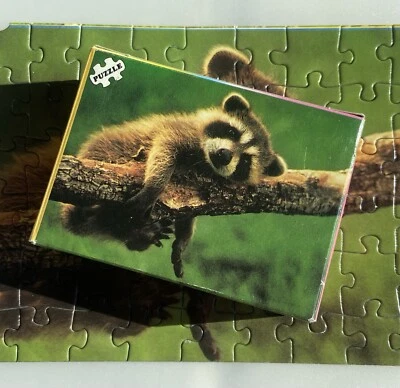 Mini rompecabezas vintage Schmid Sweeties mapache 54 piezas (7x5 pulgadas) hecho en W. Alemania Foto 1 de 4