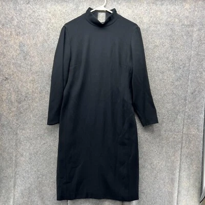Lauren Ralph Lauren Sweater Dress Women 8 Black Long Sleeve Triacetate Fleece - Image 1 of 4