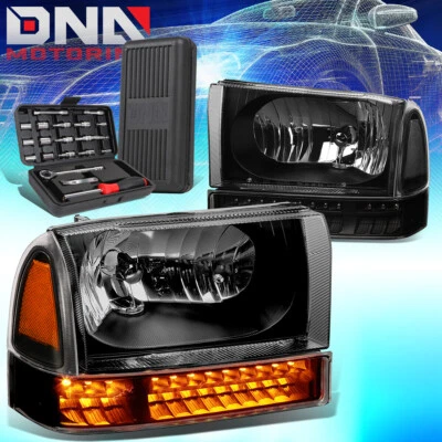 PARA FORD SUPER DUTY 1999-2004 FAROS INTERMITENTES LED LUCES + HERRAMIENTAS NEGRO/CLARO Foto 1 de 4