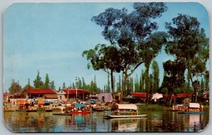 Mexiko Stadt Mexiko 1963 Postkarte Blumenkanus Xochimilco - Bild 1 von 2