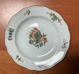 Meissen Porzellan Speiseteller, Chinesischer Schmetterling, Handmalerei, Gold  - Bild 1 von 4