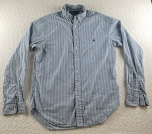 Polo Ralph Lauren Shirt Mens LT Blue Stiped Long Sleeve Button Down Classic Fit - Picture 1 of 8