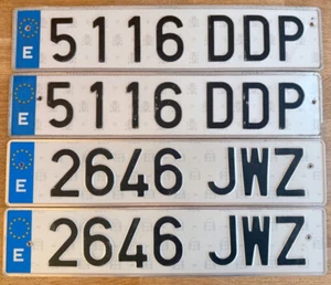 4 Nummernschild ES Kennzeichen SPANIEN 2 Paare 5116 DDP 2646 JWZ - Bild 1 von 1